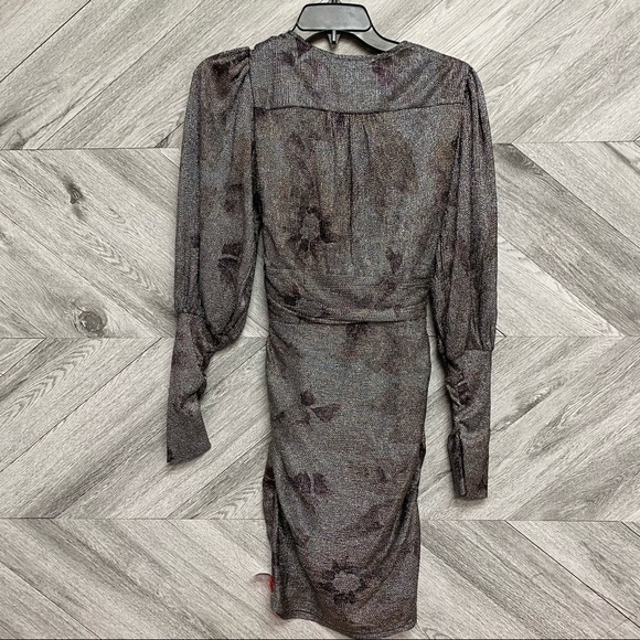 Ba&sh |  Lizie Ruched Metallic Mini Dress Size XS NEW - Picture 9 of 15